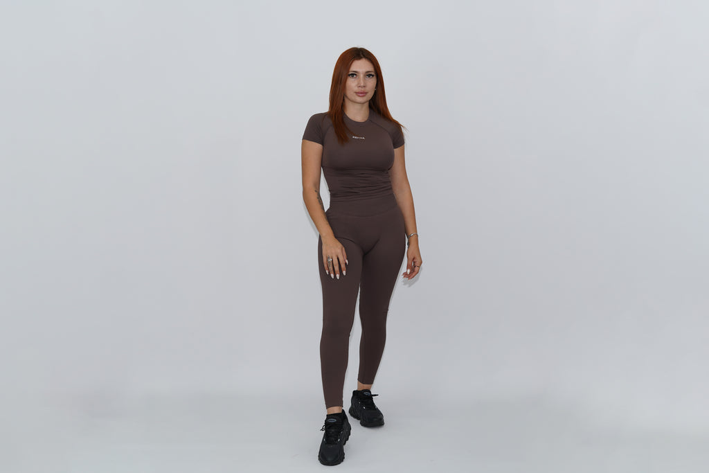 impulse set brown t-shirt legging
