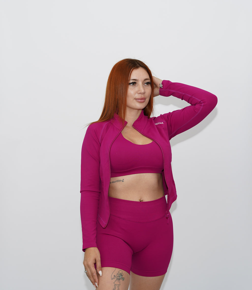 3-piece set fucsia with short